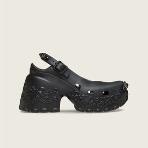 simone rocha x crocs ballerina platform shoes clogs in black size 41/42